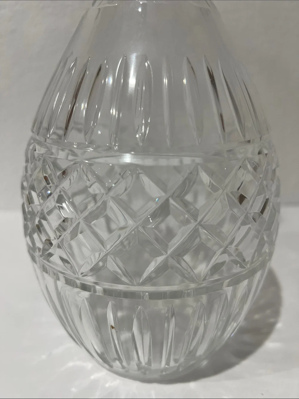 Cut Crystal Decanter - Clear Glass Home Accent